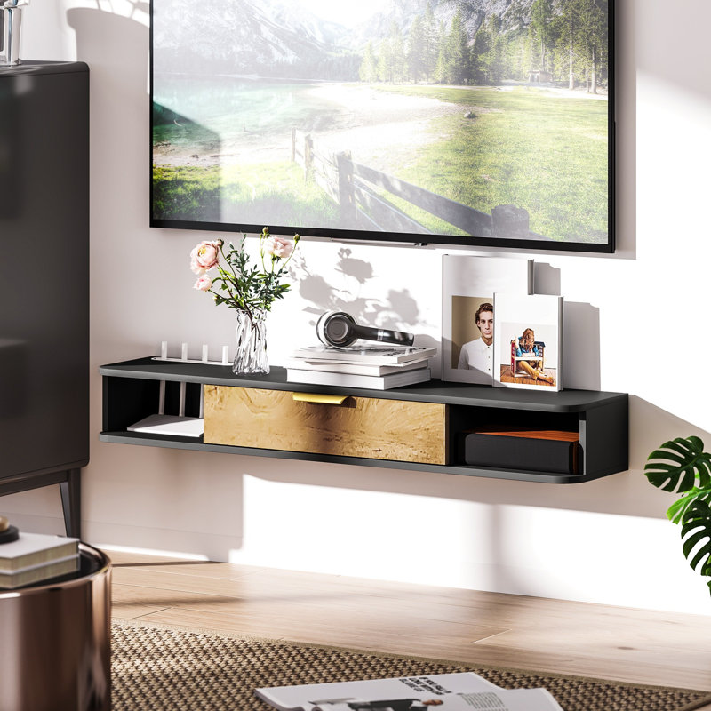 Unfinished Floating TV Stand, 16cm H x 120cm L x 24cm W
