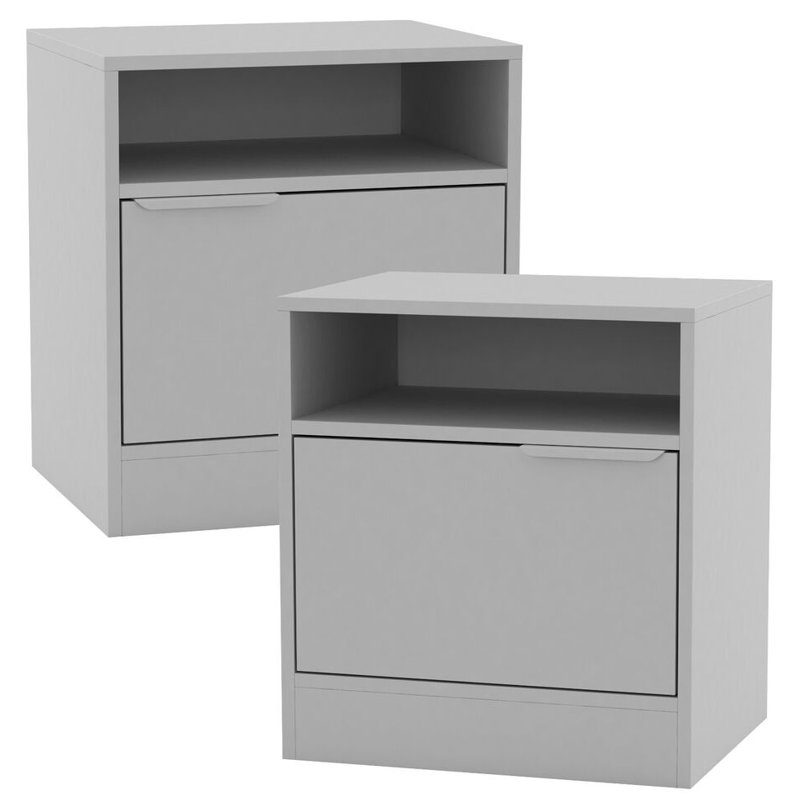 Swathi 114.3cm W Solid Wood Bedside Table, White