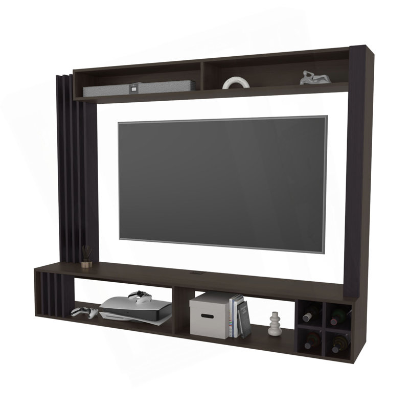 Meuble audio-vidéo Franklin avec rangement ouvert pour le vin Storagand