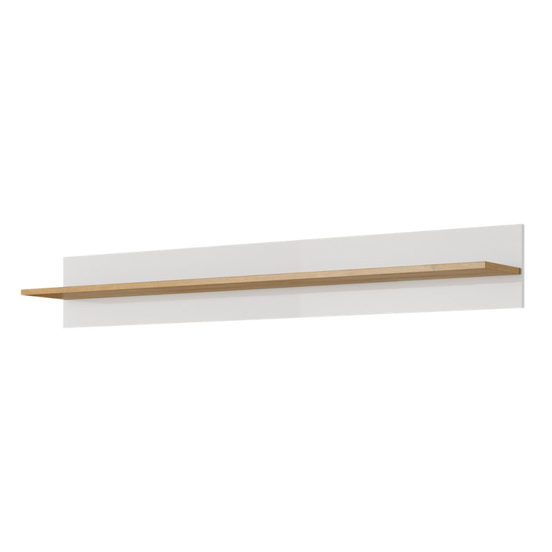 Armagh Floating Shelf, Matt White/Oak