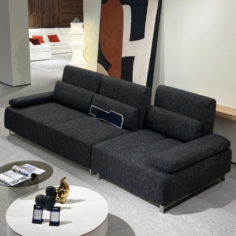 Linen Straight Adjustable Movable Back Sofa