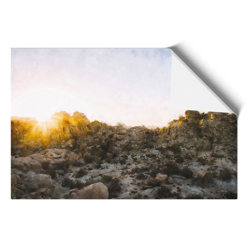 View of Joshua Tree National Park Painting - Frameless Print, 21cm H x 30cm W x 0.1cm D