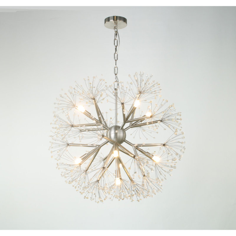 Lustre sphérique WM604, Couleurs mélangées, 56 po de diamètre x 56 po de hauteur, Nickel brossé