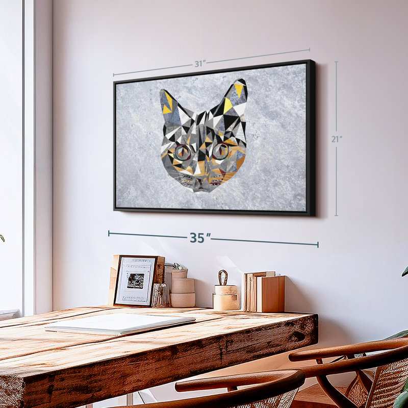 Animal «Chat géométrique», H 21 po x l 31 po