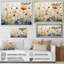 Décoration murale orange et bleu avec sourdine botanique I - Botanicals abstraits-747117339-747117324