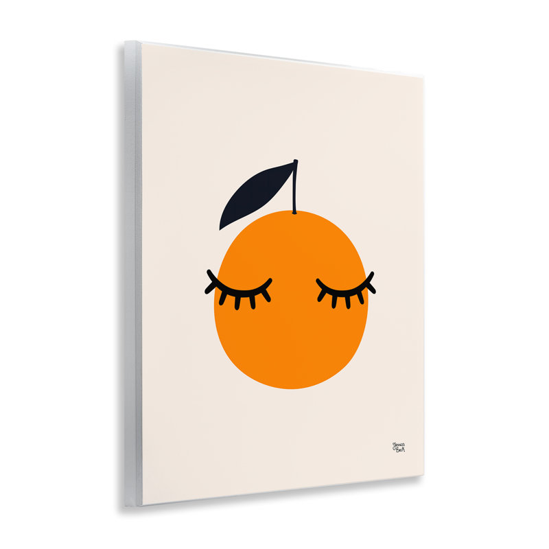 Art mural orange avec cils par Jessica Beck