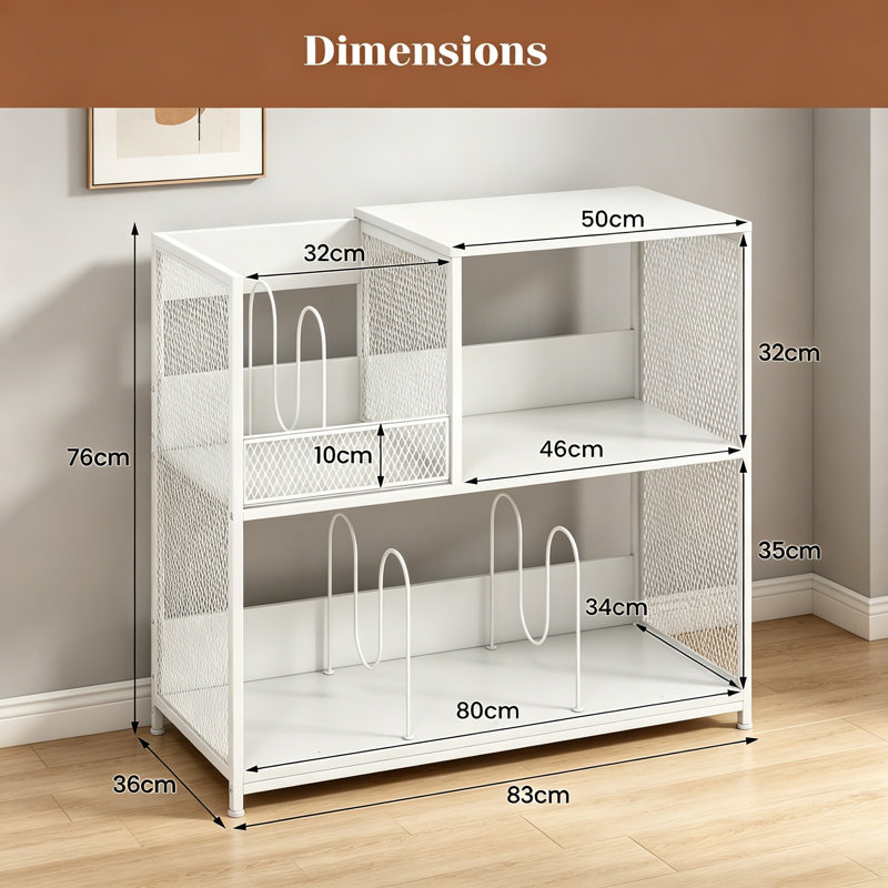 Metal,Manufactured Wood 76cm H Media Shelves