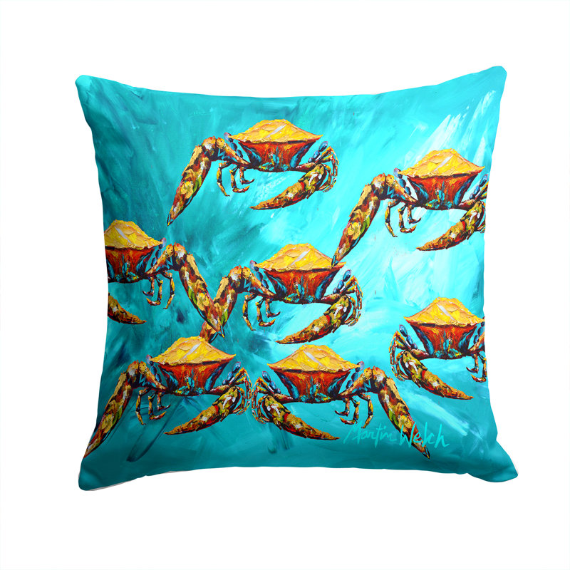 Coussin décoratif intérieur/extérieur lotta crabes, H 14 po x l 14 po x P 4 po