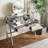 33.9" Mirrored Makeup Vanity Desk with Mirror and Lights, Mirrored Console Vanity Table with 2 Big Drawers & Open Shelf, Dressing Table with Charging Station for Bedroom, Silver