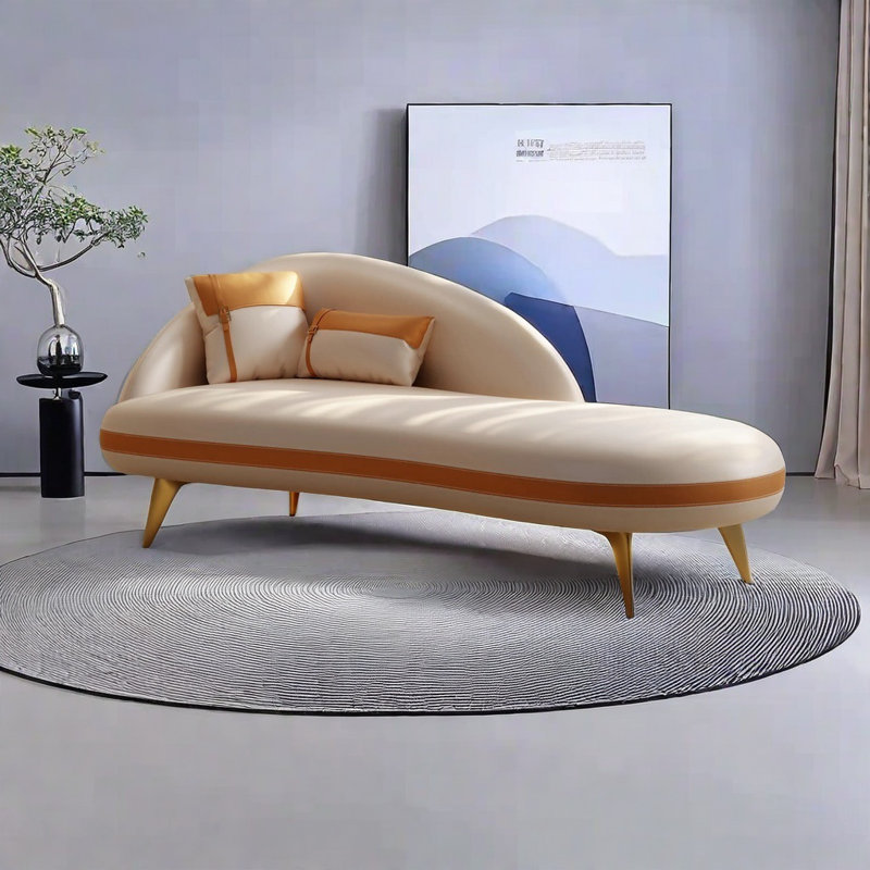 Canapé durable et confortable avec structure en bois massif, Blanc crémeux