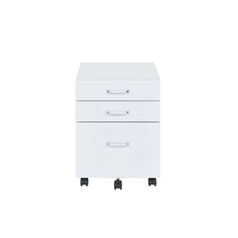 Classeur ACME Jurgen, faux béton et argent 92909, Blanc