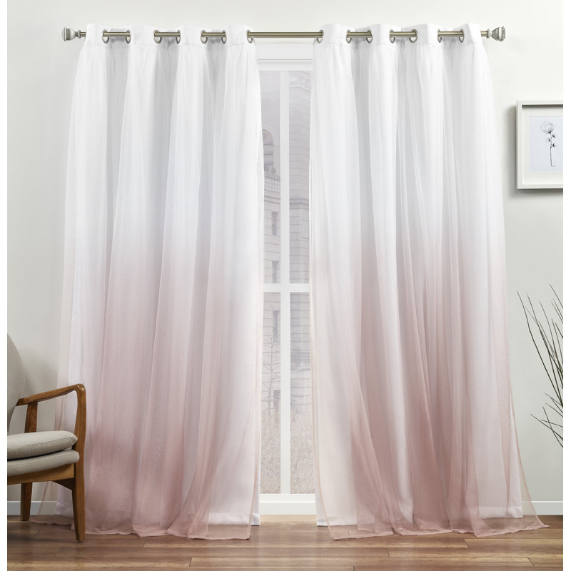 Paire de rideaux obscurcissant avec œillets Cresendo, l 52 po x L 96 po, Rose