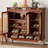 Retro Nut-Brown Solid wood Shoe Storage