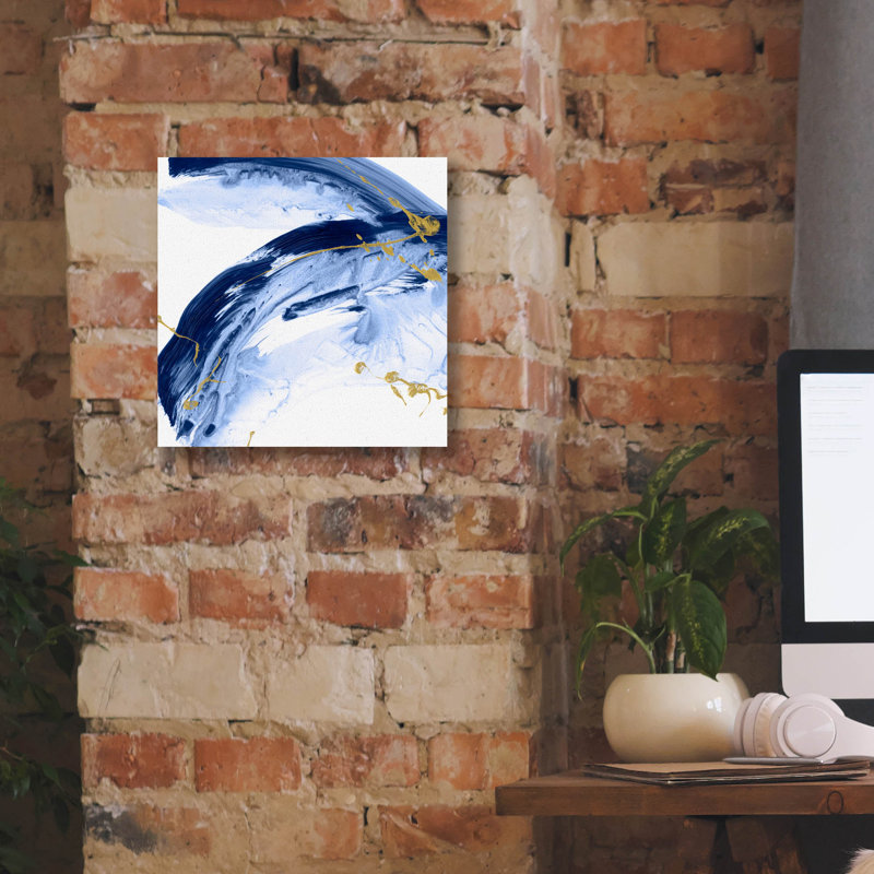 «Golden Current 4» par Ethan Harper, art mural sur toile, 37 po x 37 po, H 12 po x l 12 po x P 0,75 po