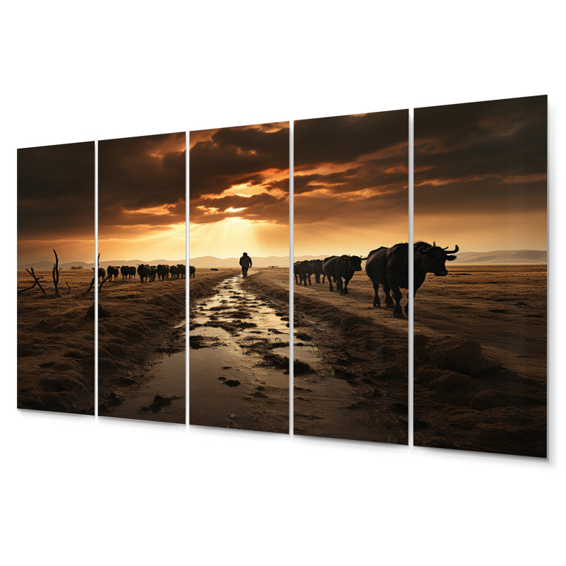 Ensemble de décorations murales en métal Clever Silent Horizon I - Animaux
