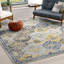 Hillsby Machine Woven Oriental Blue/Yellow/Grey Area Rug-33063457