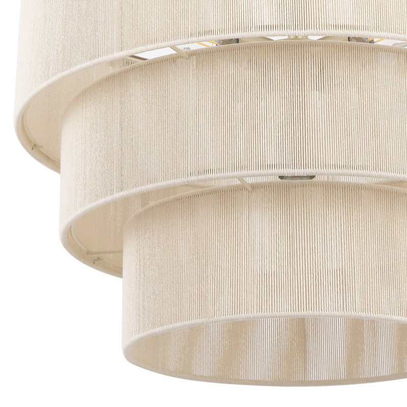 24" 5-Light Tiered Rope Drum Chandelier, Gold