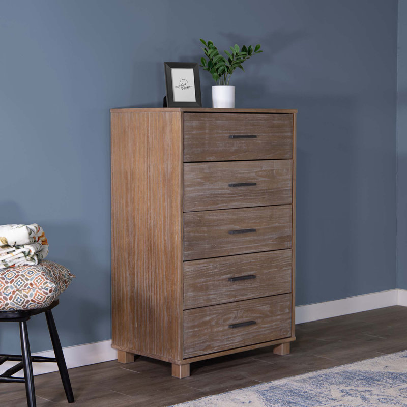 Commode 5 tiroirs l 31,75 po Loft, Pin patiné