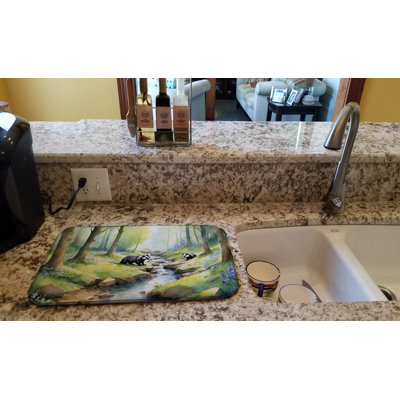 Woodland Spring Badgers Dish Drying Mat