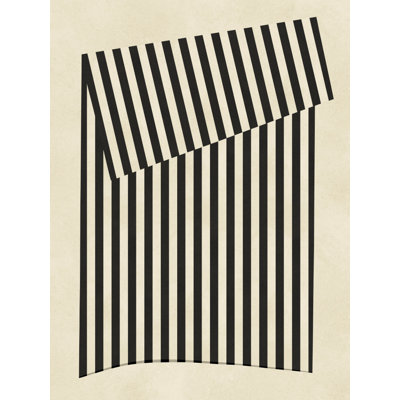 «Abstract Striped Design» par Vitor Costa - Art mural à motif - reproduction encadrée matée 40 x 60 (noir)