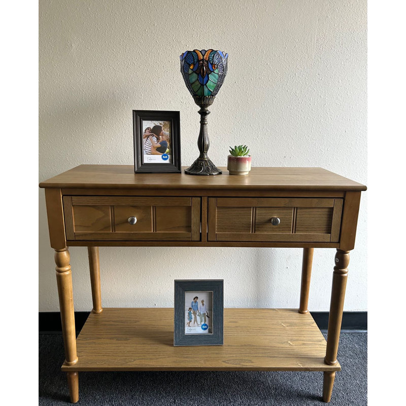 Simonetti Tiffany Mini Torch Table Lamp Stained Glass Liaison Lamp LED Bulb  Included 6'W*6"D*15" H, Blue
