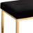 Chic Black Bench With 100% Cover And Base Contemporary Faux Fur & Champagne Finish. Seat, Cushioned. Rectangular Armless Backless Form. "C" Metal In. Transforms Room Look. 15.78"D X