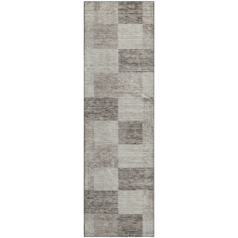 Premium Machine Washable Krause AMF1139 Geometric Rug, Runner 2'3" x 7'6"