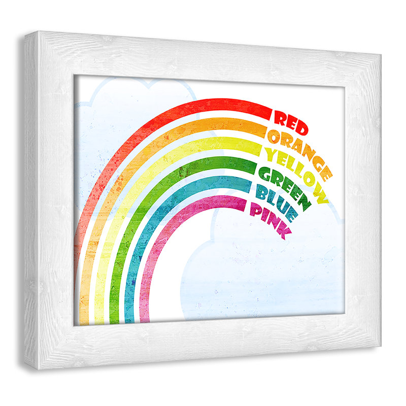 Art sur toile, couleurs, H 10 po x l 8 po x P 0,6 po, Encadré plat à grain de bois blanc