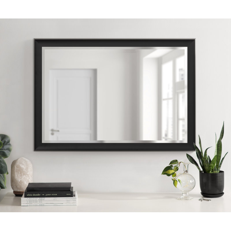 Miroir de salle de bain traditionnel, Noir, noir, noir, noir, 39,75 po x 27,75 po