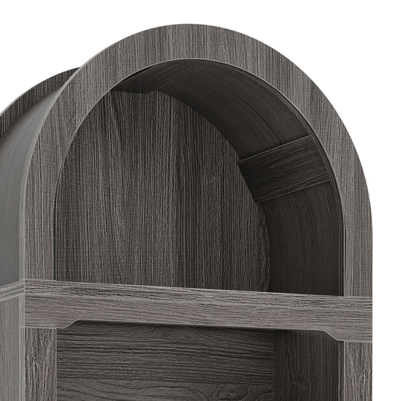 68.5'' H 5-Tier Arched Wooden Bookshelf With Adjustable Shelves
