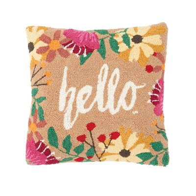  Hello Hooked Throw Pillow