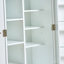 Armoire de rangement pour garde-manger, garde-manger autoportant avec portes et tablettes réglables, petit garde-manger pour cuisine, salle de bricolage pour salle à manger (blanc)