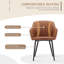 Modern Faux Leather Upholstered Dining Chairs with Metal Legs-203035654-206257504