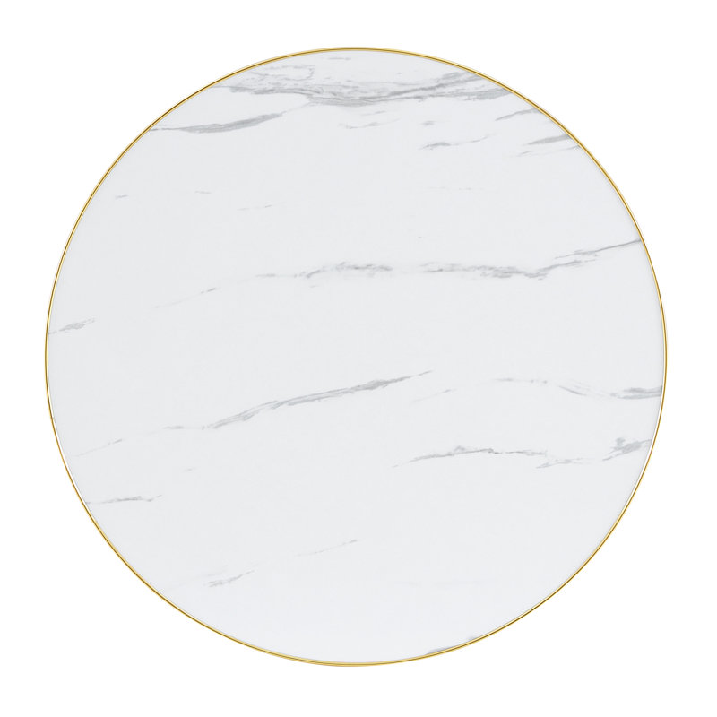 Table bistro 23,6 po Modern Luxury, White/Gold
