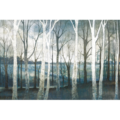 Tree Path Blue - Wrapped Canvas Painting
