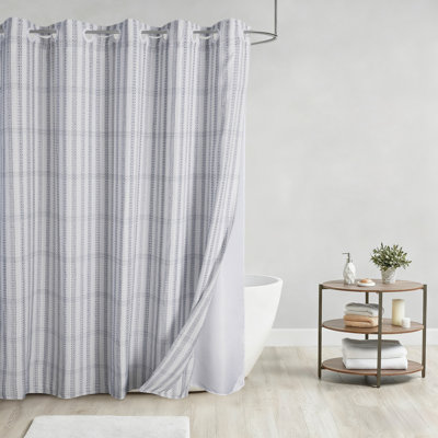 Rideau de douche tissé gaufré No Hook