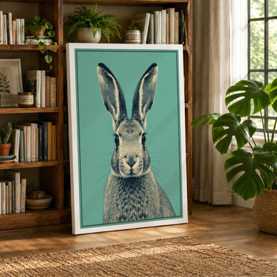Contemplative Hare Vintage - Wrapped Canvas