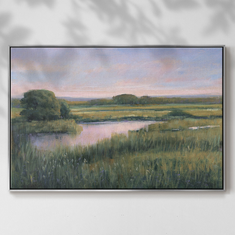 Spring Marsh I, reproduction d'art sur toile, Argent, H 17 po x l 25 po x P 2 po