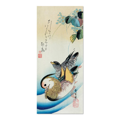 Due Anatre by Utagawa Hiroshige - Rectangle Painting