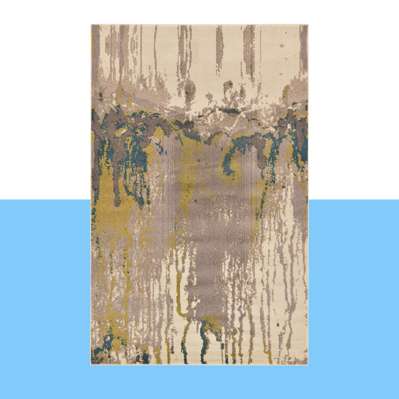 Tapis abstrait brun Eddins, Rectangle 7 pi 1 po x 10 pi