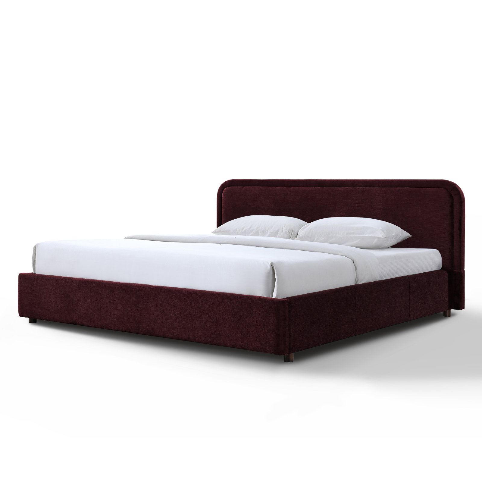 Baneza Platform Bed, King, Burgundy