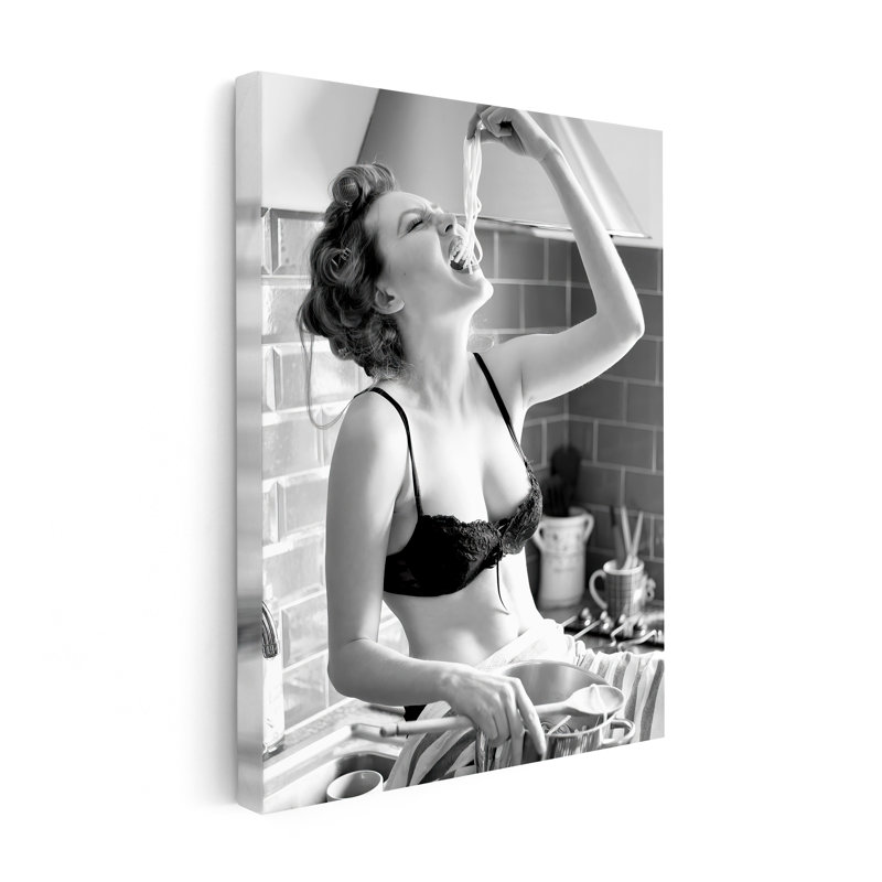 Femme spaghetti, Affiche, Encadrement blanc, H 16 po x l 20 po