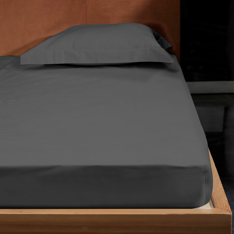 Gemma Fitted Sheet, Queen Fitted Sheet, Lead Gray