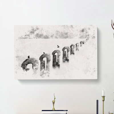 Perched Pigeons Watercolour - Wrapped Canvas