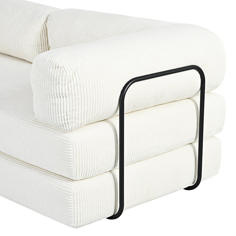 L-Shaped Modular Sofa Bed, Beige