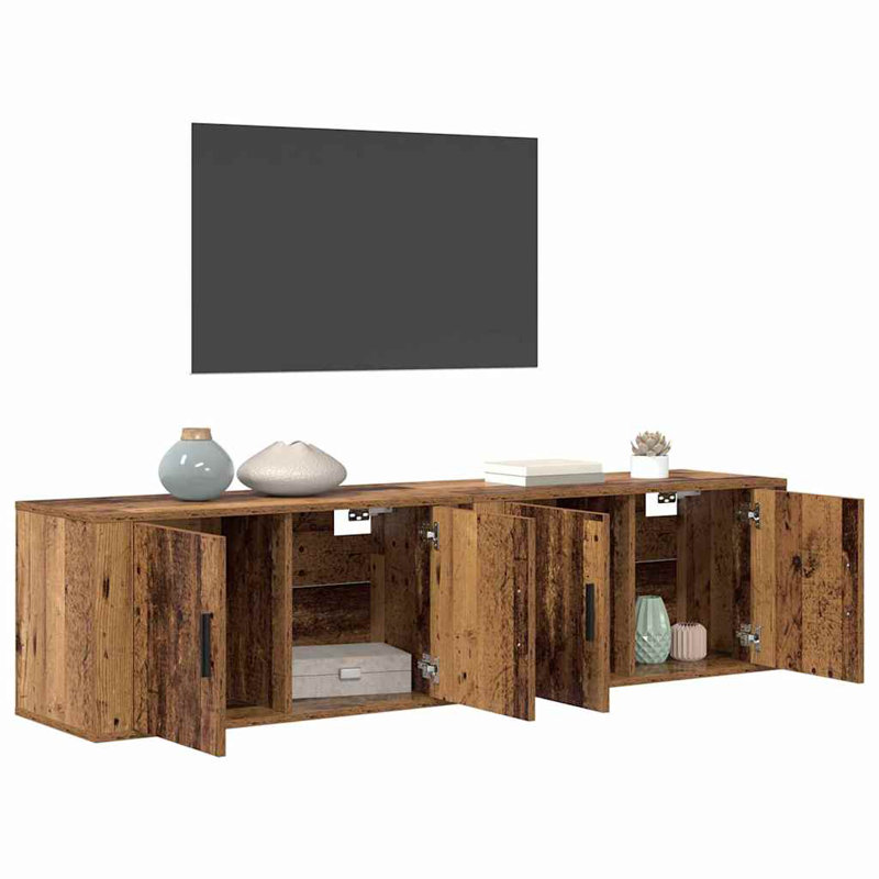 Unfinished TV Stand, 40cm H x 80cm L x 34.5cm W, Old Wood