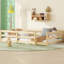 Lit simple au sol avec clôture de couleur naturelle, matériau en bois de pin, cadre, sans sommier, facile à construire, amusant