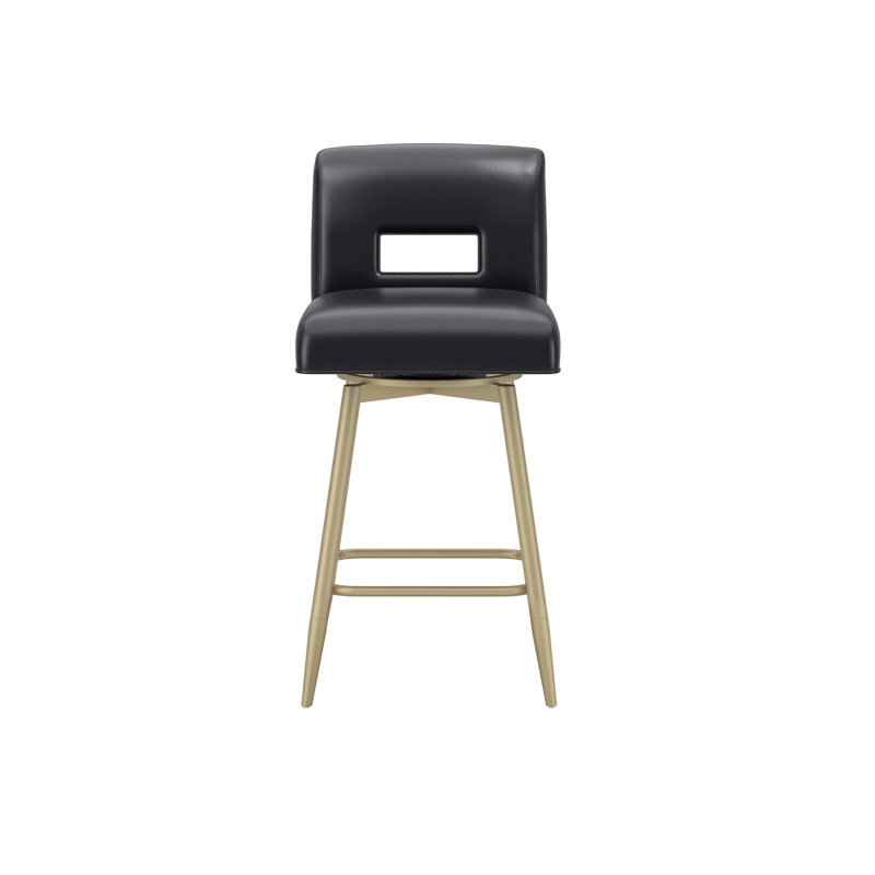 Tabouret pivotant à hauteur réglable Wyndham, Champagne, Noir