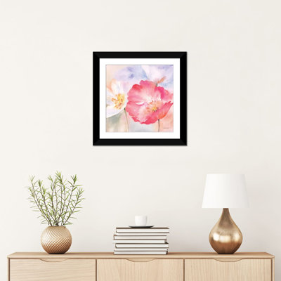 «Watercolor Poppy Meadow Pastel II», reproduction sur toile