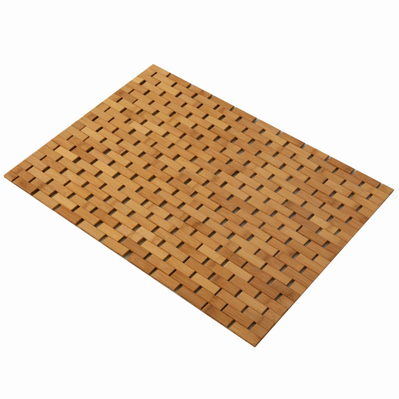 Fahmid Foldable Bamboo Bathroom Mat - Non-Slip Design for Showers, Bathtubs, Spas, and Pools - Providing Comfort, Quick Drying, and a Practical Accessory and Decorative Element for Your Home